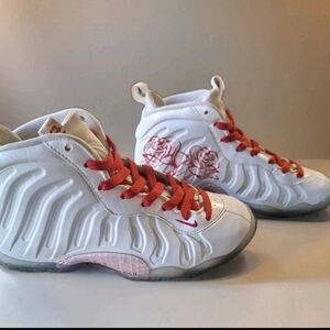 Nike Kids White and Red Sneakers